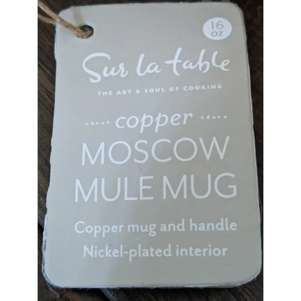 Sur La Table Moscow Mule Copper Drinking Mug Nickel Plated Interior New READ